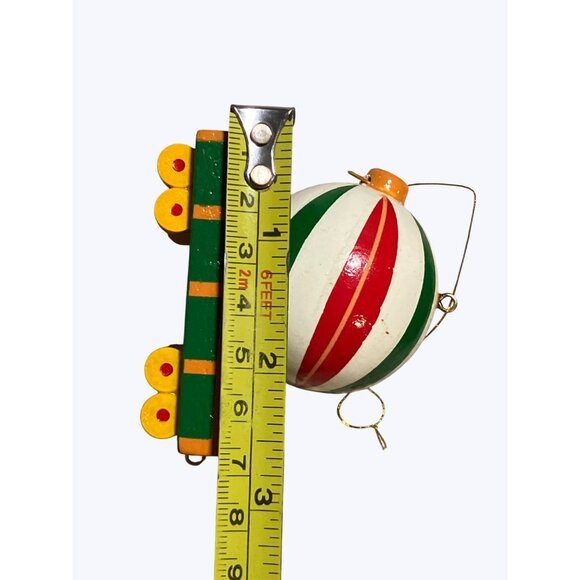 Christmas Train Ornament Car With Striped Ball Decoration Avon Gift Collection - Picture 7 of 11